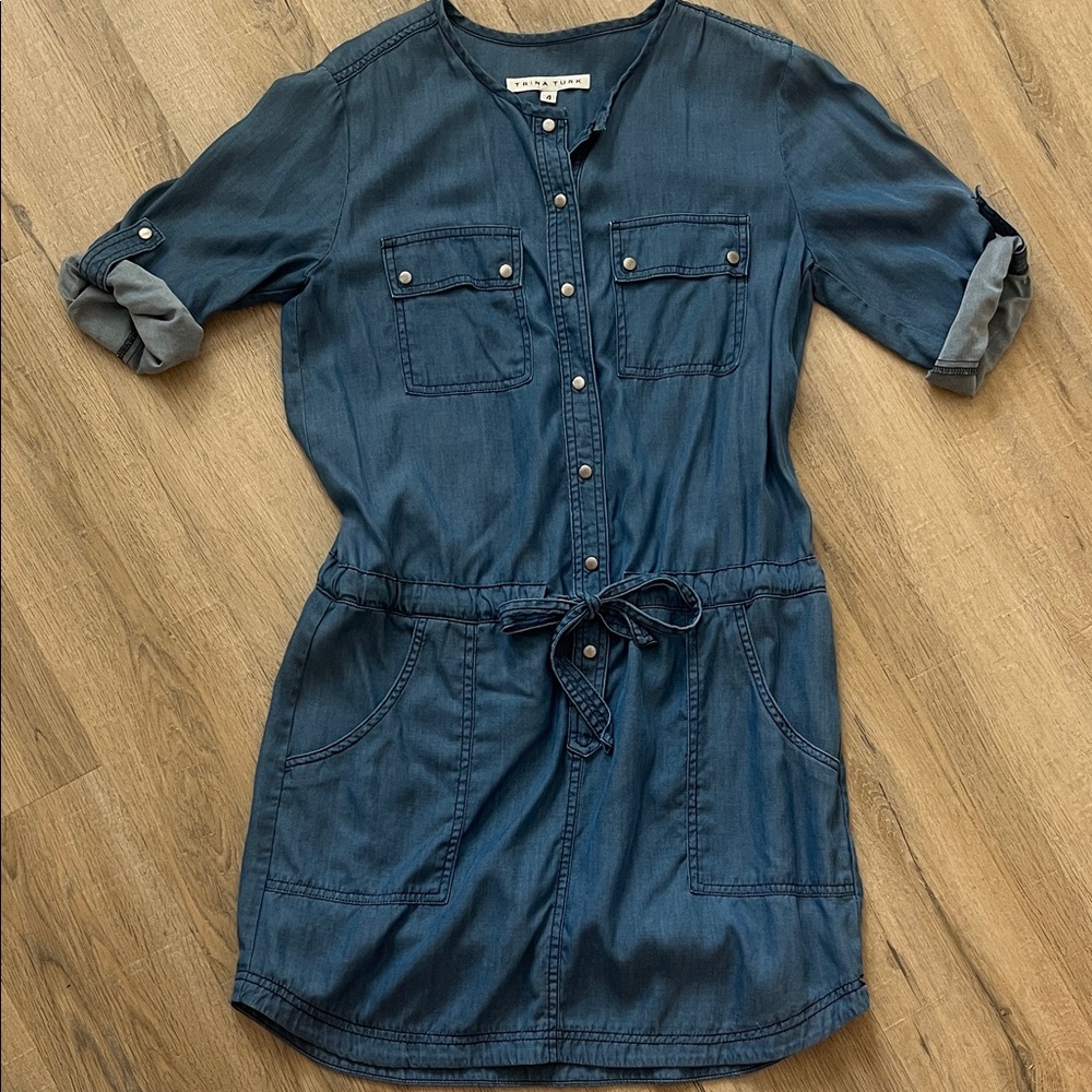 Trina Turk Denim Blue Mini Dress